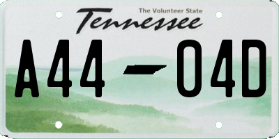TN license plate A4404D