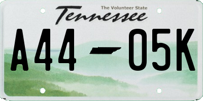 TN license plate A4405K