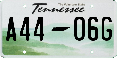TN license plate A4406G