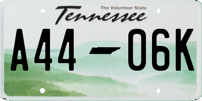 TN license plate A4406K
