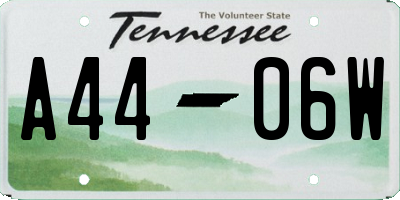 TN license plate A4406W