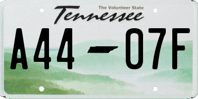TN license plate A4407F