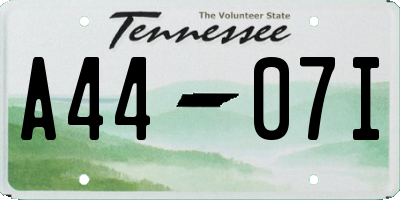 TN license plate A4407I