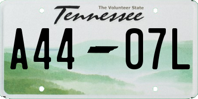 TN license plate A4407L