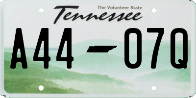 TN license plate A4407Q