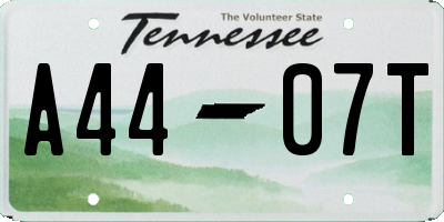 TN license plate A4407T