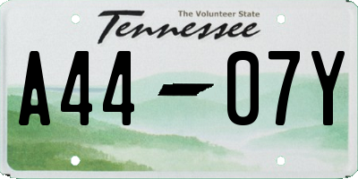 TN license plate A4407Y