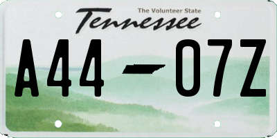 TN license plate A4407Z