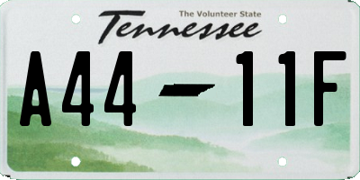 TN license plate A4411F