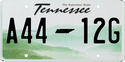 TN license plate A4412G