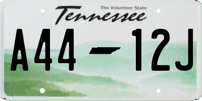 TN license plate A4412J