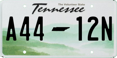 TN license plate A4412N