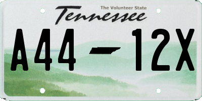 TN license plate A4412X