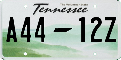 TN license plate A4412Z