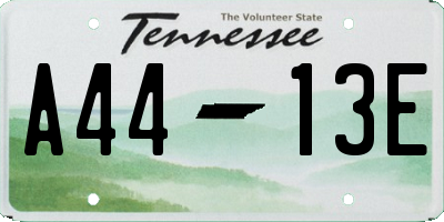 TN license plate A4413E