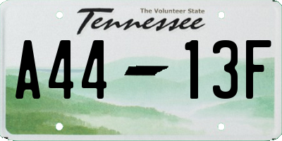 TN license plate A4413F