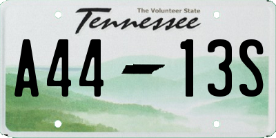 TN license plate A4413S