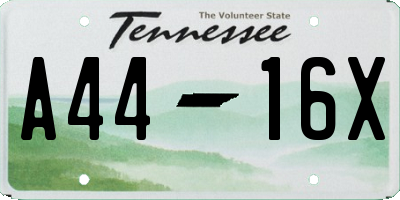 TN license plate A4416X