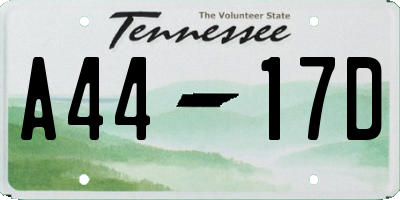 TN license plate A4417D