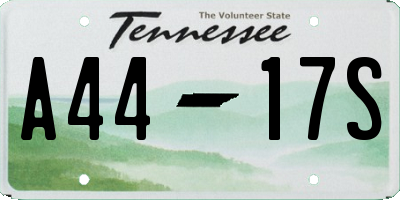TN license plate A4417S