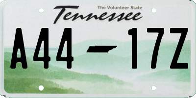 TN license plate A4417Z
