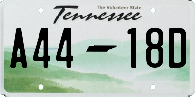 TN license plate A4418D