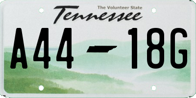 TN license plate A4418G