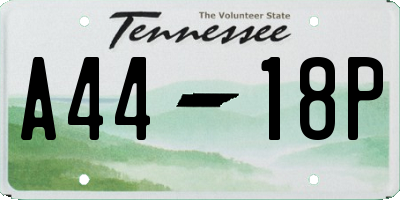 TN license plate A4418P