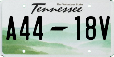 TN license plate A4418V