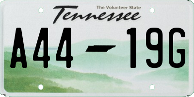 TN license plate A4419G