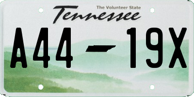 TN license plate A4419X