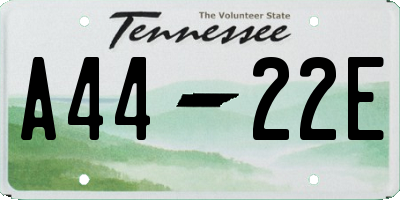 TN license plate A4422E