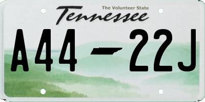 TN license plate A4422J