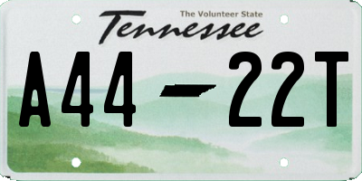 TN license plate A4422T