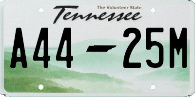 TN license plate A4425M