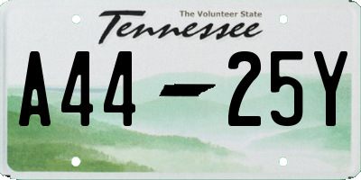 TN license plate A4425Y