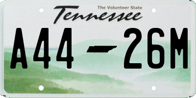TN license plate A4426M