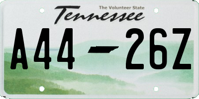 TN license plate A4426Z