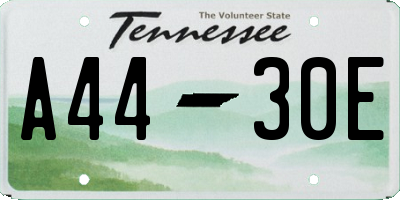TN license plate A4430E