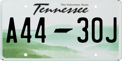TN license plate A4430J