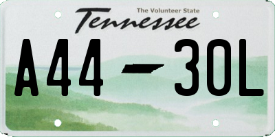 TN license plate A4430L