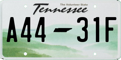 TN license plate A4431F
