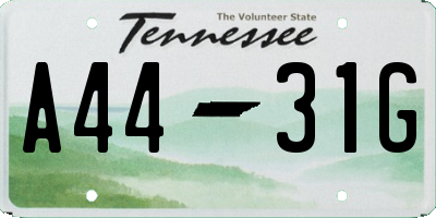 TN license plate A4431G
