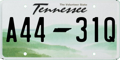 TN license plate A4431Q