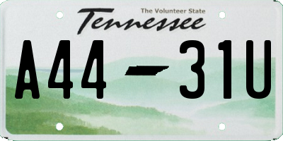 TN license plate A4431U