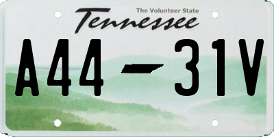 TN license plate A4431V