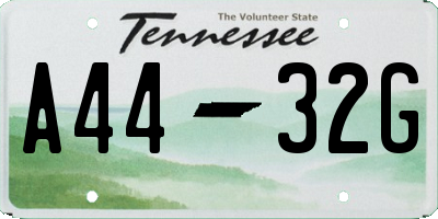 TN license plate A4432G