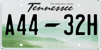 TN license plate A4432H