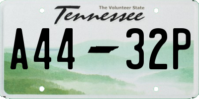 TN license plate A4432P