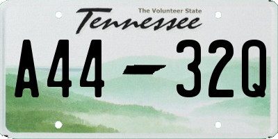 TN license plate A4432Q